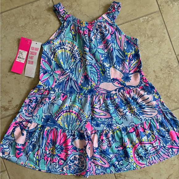 NWT size S (4-5) Lilly Pulitzer Mini Loro Dress, Print is Pop Up Got Your Back - Picture 2 of 5